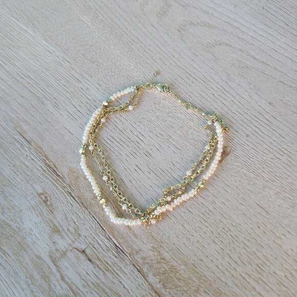 Kendra Scott Scarlet Gold Chain Bracelet in White Pearl - Picture 1 of 2
